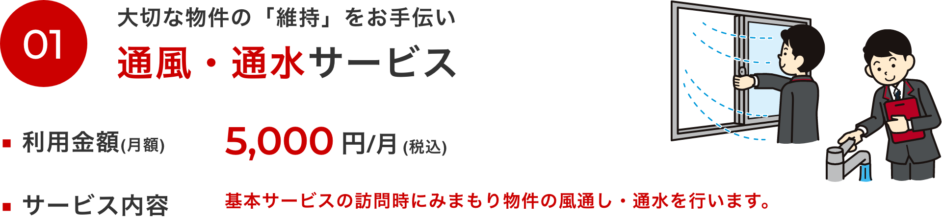 大切な物件の「維持」をお手伝い 通風・通水サービス